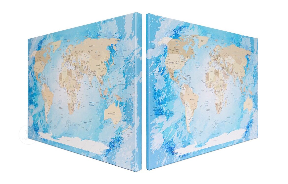 leinwand-varianten Premium oder Luxus Leinwandbild, der schicke Qualitätsunterschied deines Lana KK Weltkarten Leinwandbildes.