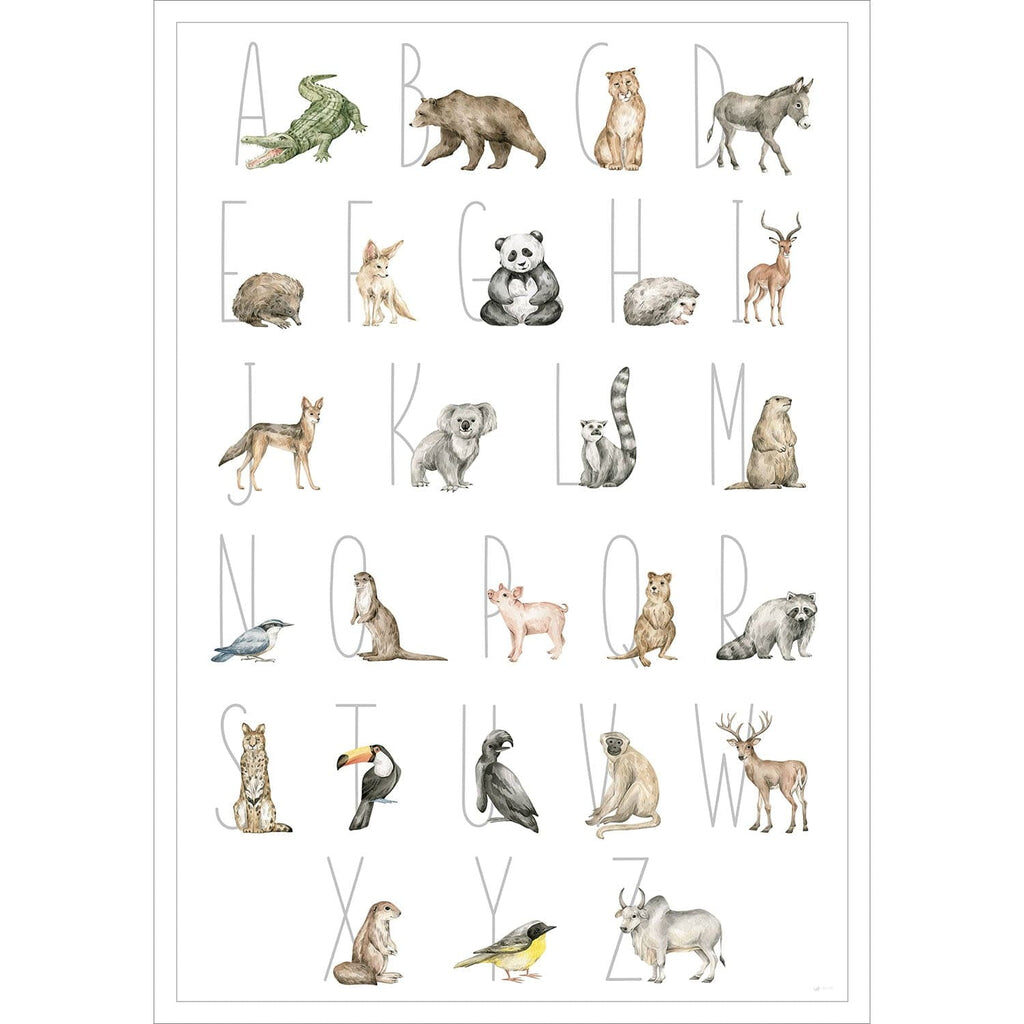 Kinder-Lernposter tierisch starkes Alphabet Lern-Poster für Kinder. Das ABC spielerisch lernen mit unserer bunten Tierwelt. 