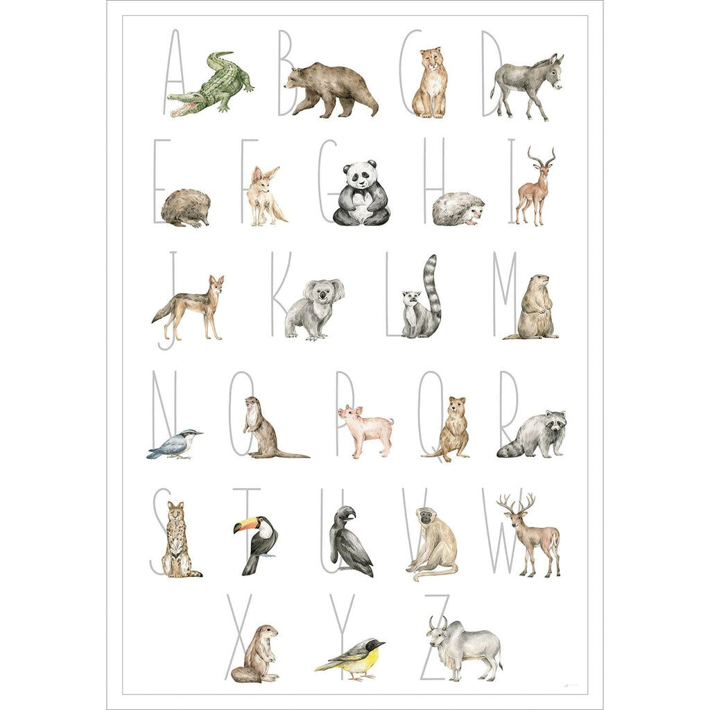 Kinder-Lernposter tierisch starkes Alphabet Lern-Poster für Kinder. Das ABC spielerisch lernen mit unserer bunten Tierwelt.