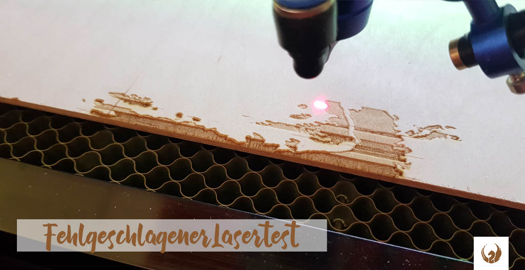 Lasertests für unseren Holz-Weltkarte als Pinnwand.