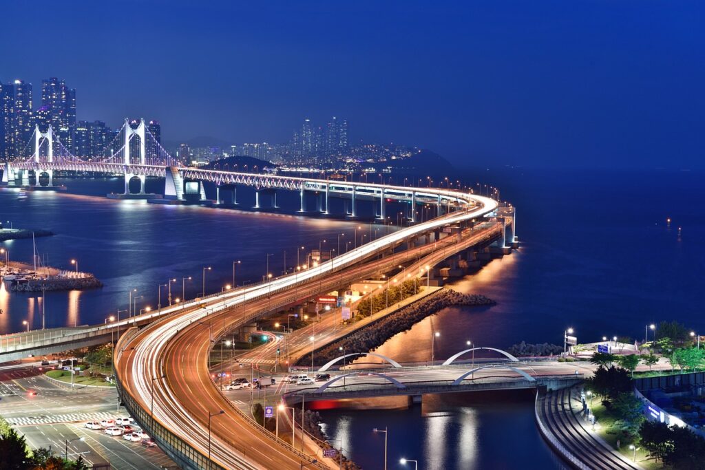 soule korea Gwangan-Brücke oder Diamond-Brücke , Busan Brücke bei Nacht.
