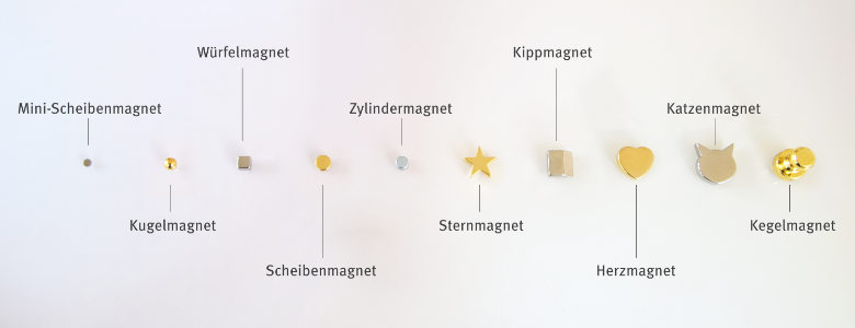 Mit diesen unterschiedlichen Neodym Magneten kannst du dein magnetisches Glasbild dekorieren.