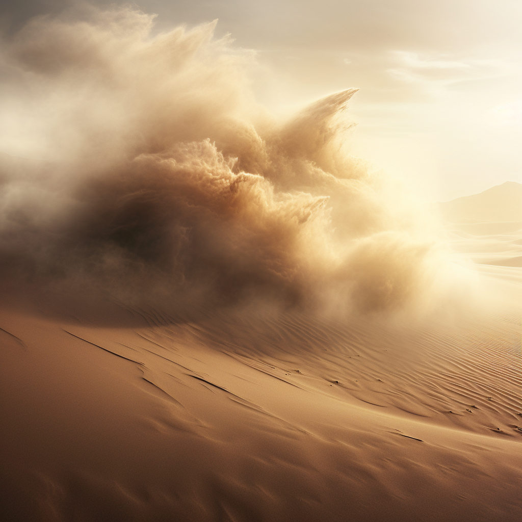 Die Wunder der Wüste, ein Sandsturm kann die Landschaft der Wüste umgestalten. 