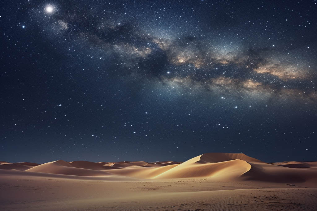 Einzigartig schön, so viele Sterne siehst du nirgendwo. Nur in der Wüste kann man diese Pracht so deutlich erkennen. Ein Wunder der Wüste. 