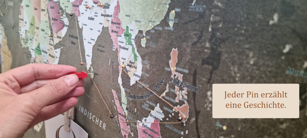 Pinnen an der Leinwand