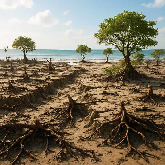 zerstörter Mangrovenwald